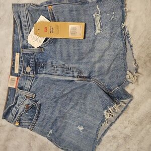 Levi's Women's Blue Denim Shorts - High Rise , Size 30
